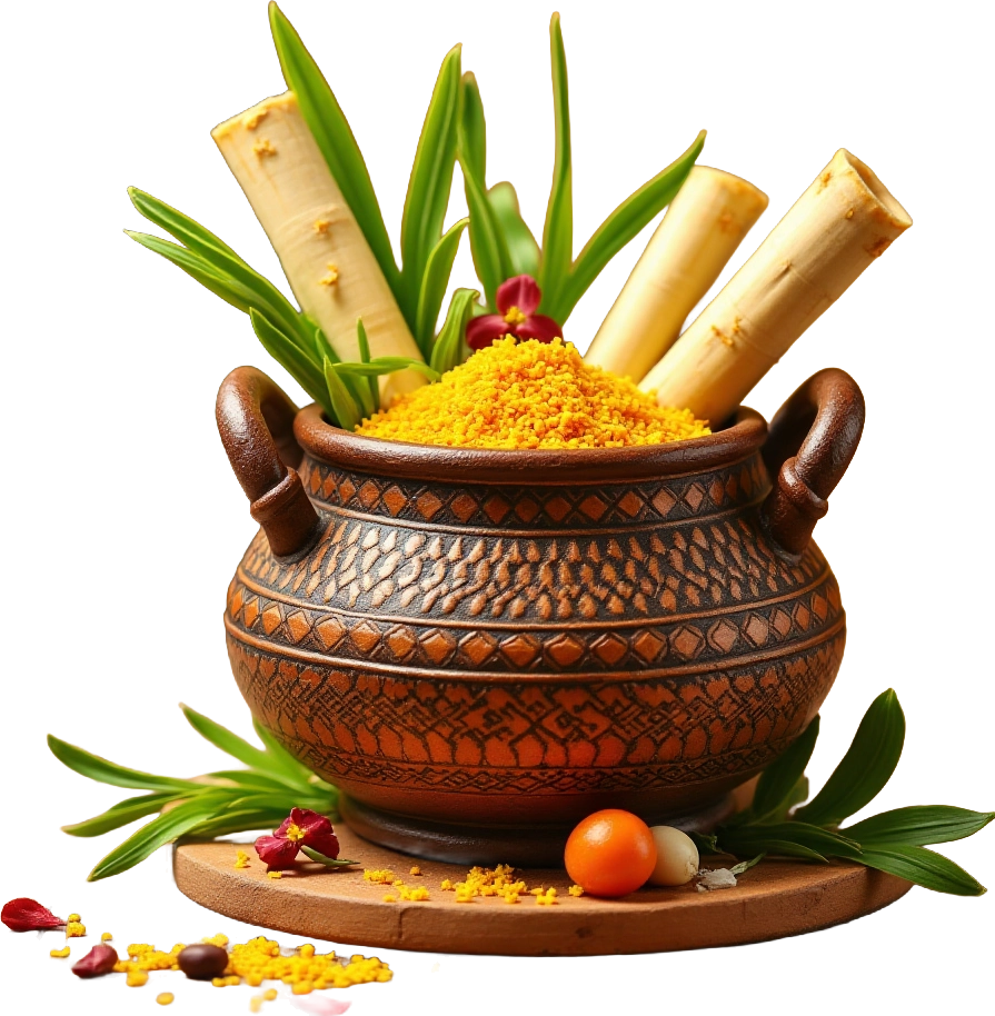 Traditional Cooking Pot with Ingredients